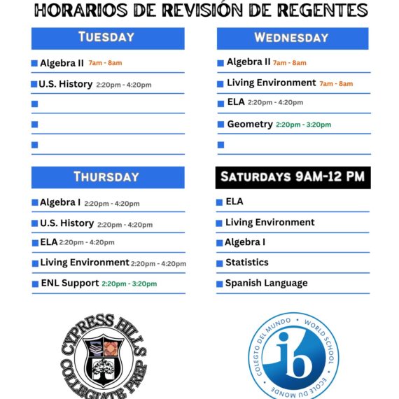 Regents Review Schedule